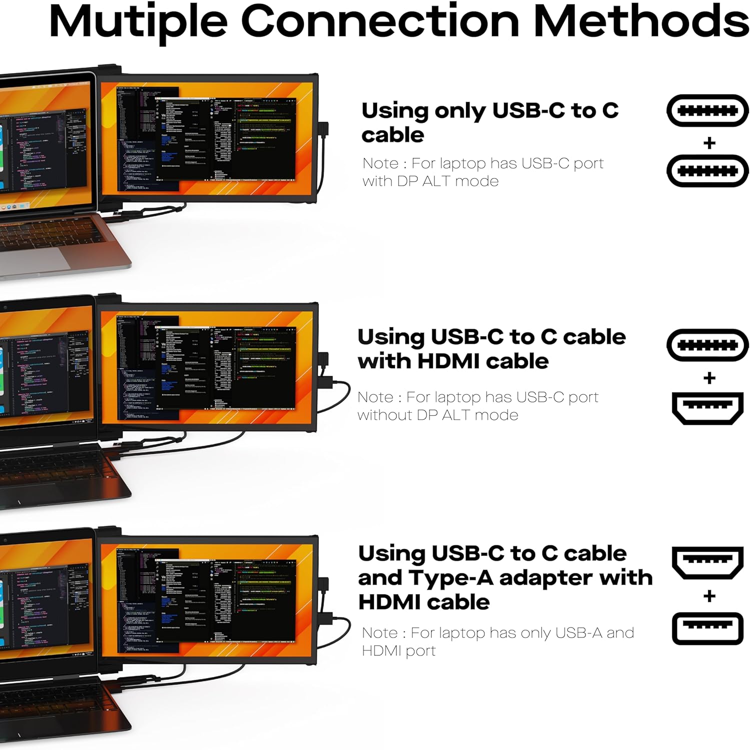 Portable Monitor For Laptops, Portable Gaming - 13.3